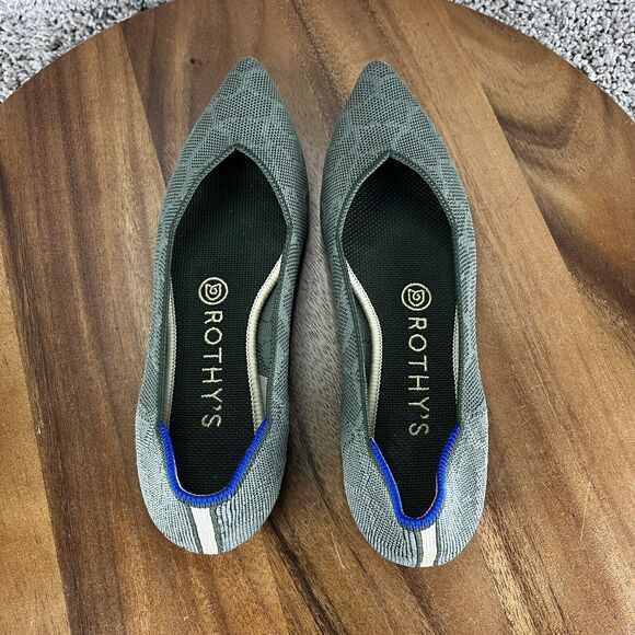 Rothy's The Loafer Women's Size 7 Safari Green Round Toe Flats Shoes Authentic - Picture 7 of 11